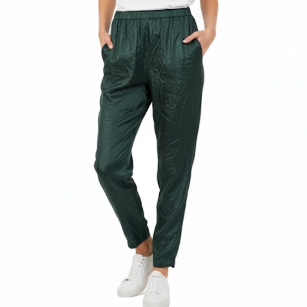 CP Shades Dark Green Velour Pants Sz L Holiday